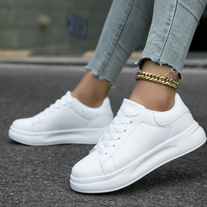 OrthoSports - Clean white lederen sneakers dames wit