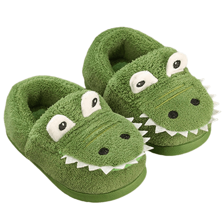 Fluffy pantoffels met dinosaurusmotief voor peuters meisjes jongens - Kealle