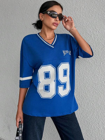 Oversized casual baseball football shirt voor dames- Miley