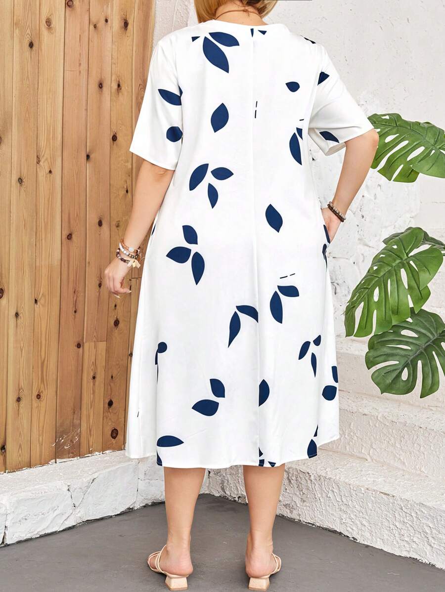 Elowen – Elegante Midi-jurk met Unieke Print