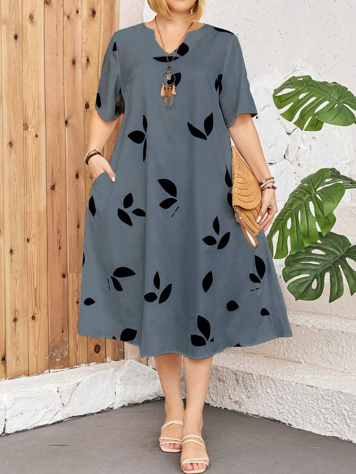 Elowen – Elegante Midi-jurk met Unieke Print