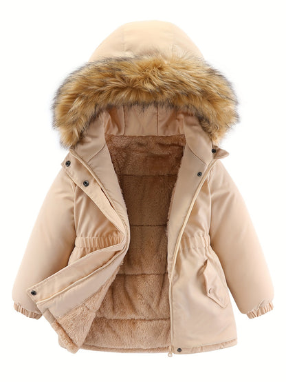 Gewatteerde winterparka met imitatiebont voor meisjes - Jezen