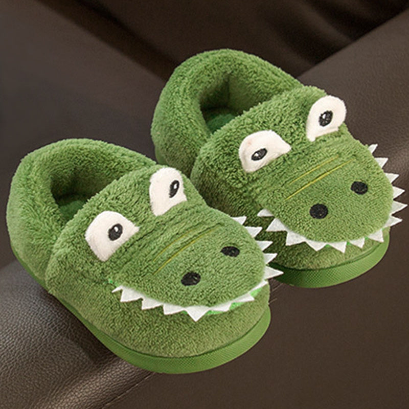 Fluffy pantoffels met dinosaurusmotief voor peuters meisjes jongens - Kealle