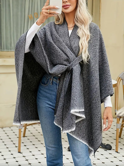 Chique katoenen cape overgooier poncho - Regina