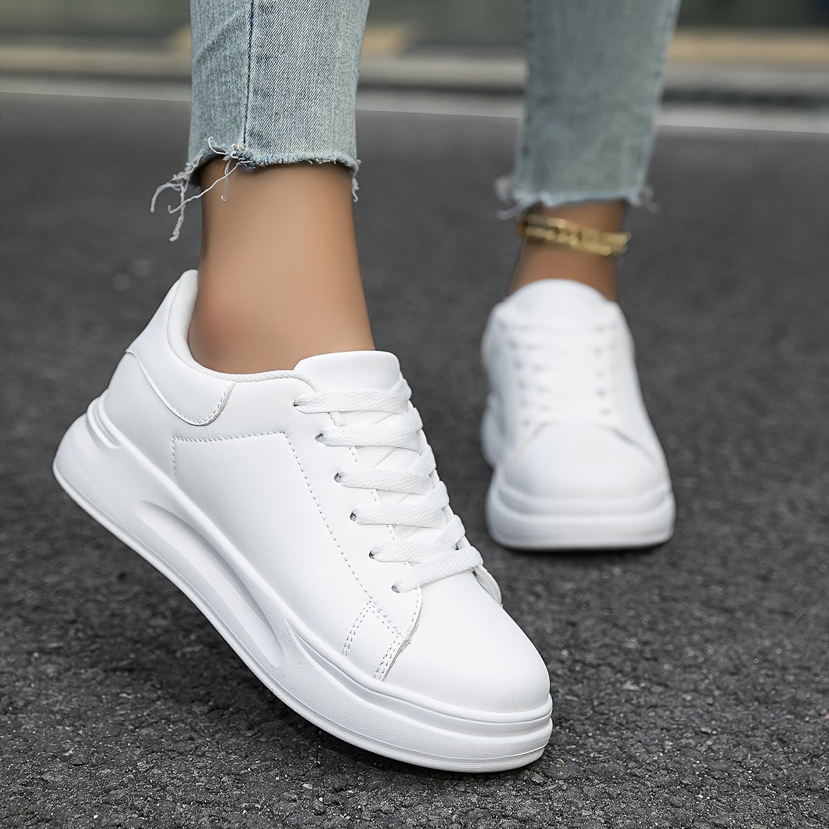 OrthoSports - Clean white lederen sneakers dames wit