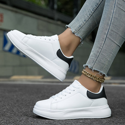 OrthoSports - Clean white lederen sneakers dames wit