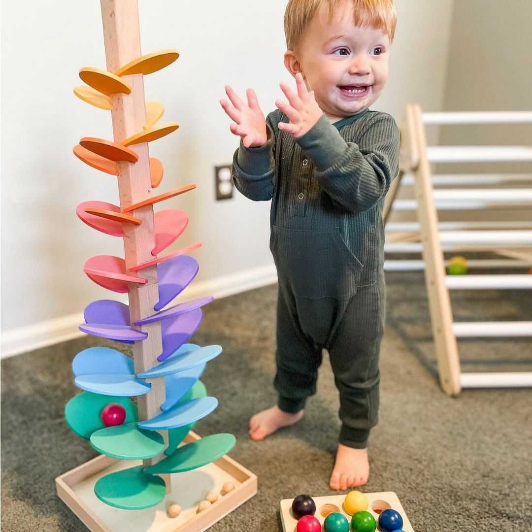 Regenboog knikkerboom speelgoed - montessori ballenval spel