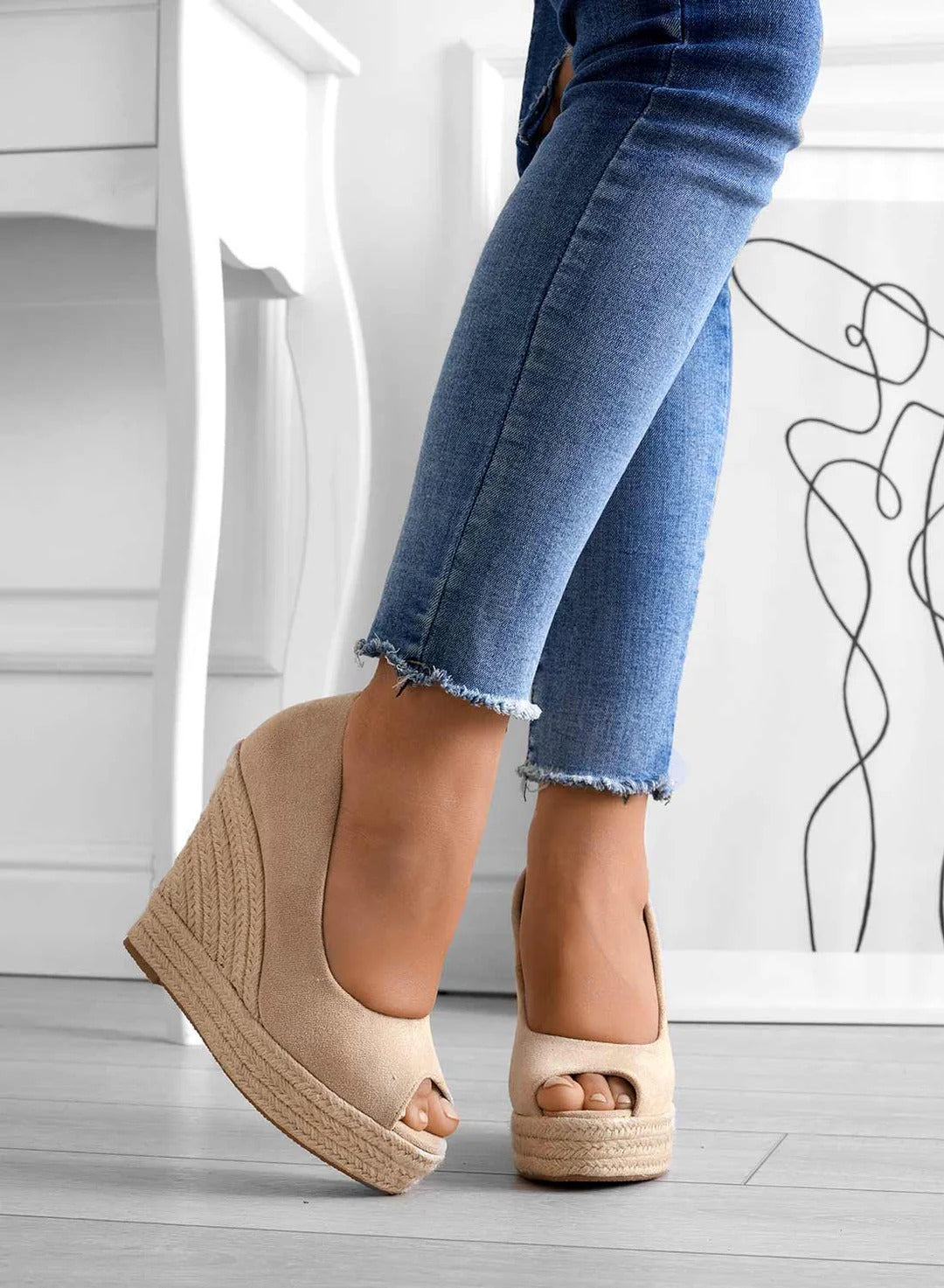 Suede espadrilles met sleehakken - Madison