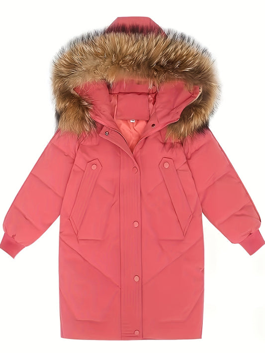 Casual Polyester Parka voor meisjes met afneembare capuchon - Atasha