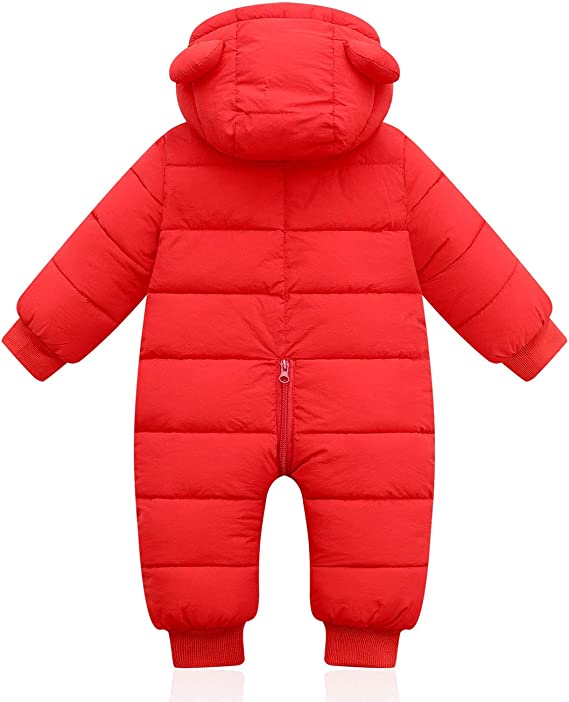 Warme en knusse baby winterromper met oortjes