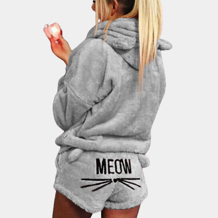 Meow - Ultra comfy fleece lounge pyama set cat