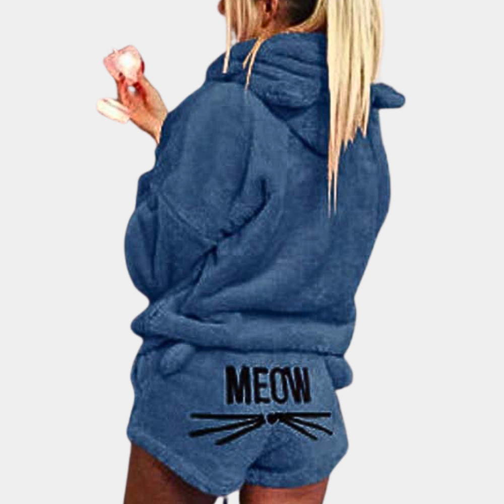 Meow - Ultra comfy fleece lounge pyama set cat