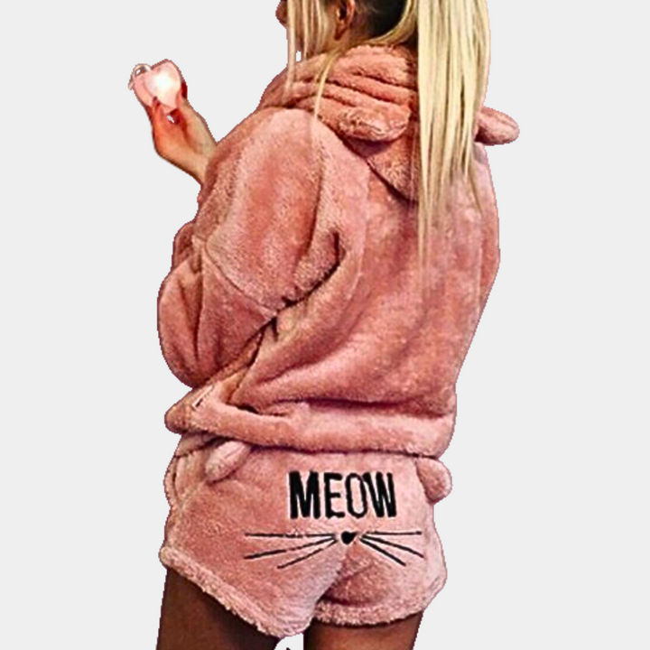 Meow - Ultra comfy fleece lounge pyama set cat