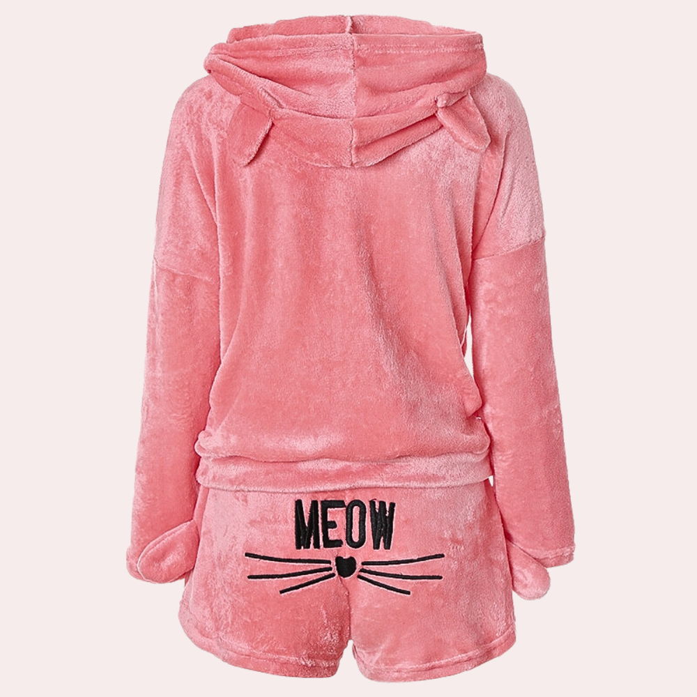 Meow - Ultra comfy fleece lounge pyama set cat