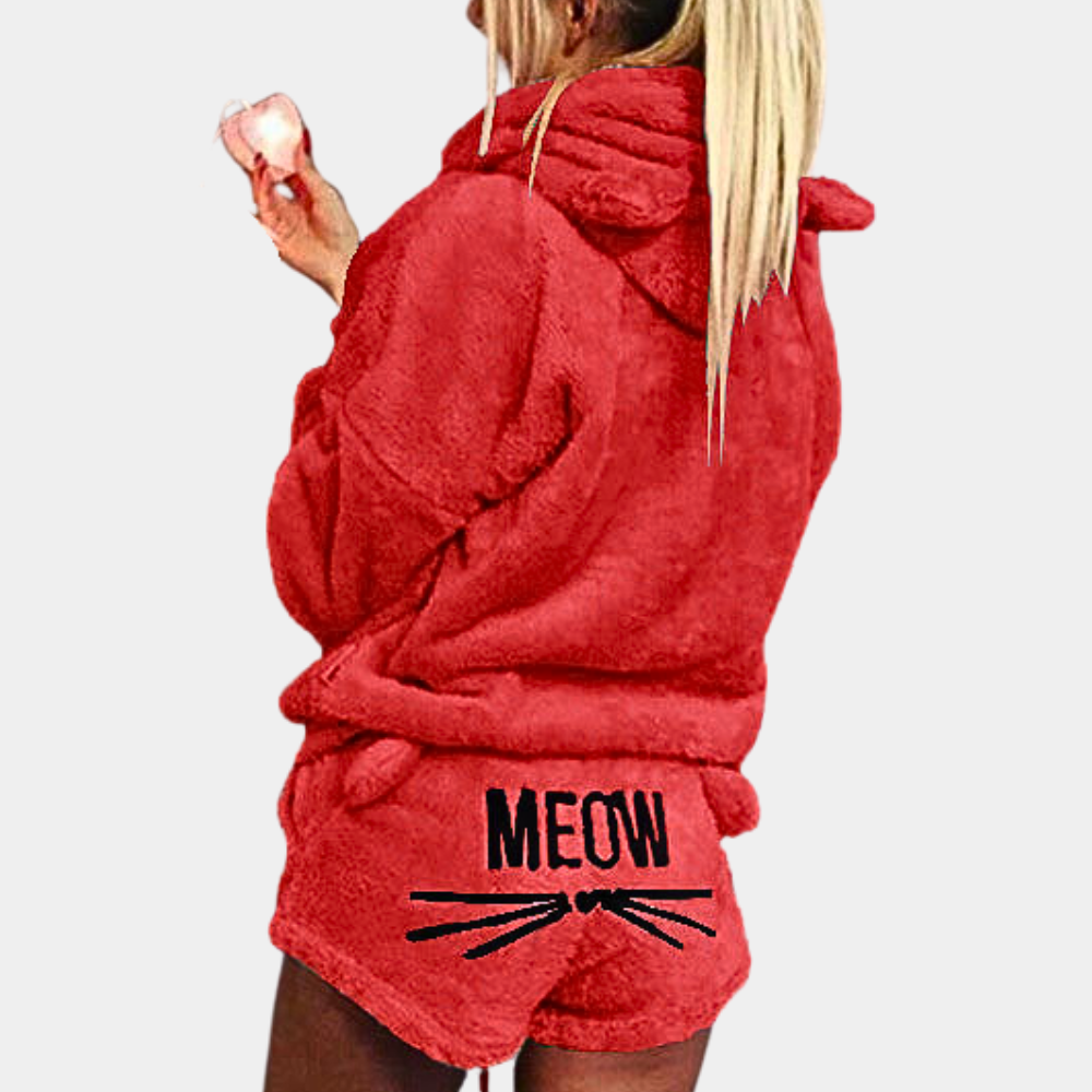 Meow - Ultra comfy fleece lounge pyama set cat