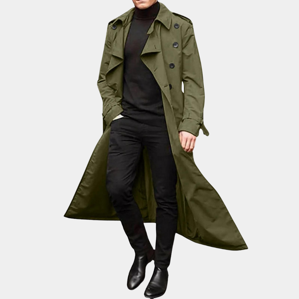 Winter Casual lange trenchcoat voor mannen - Anesto