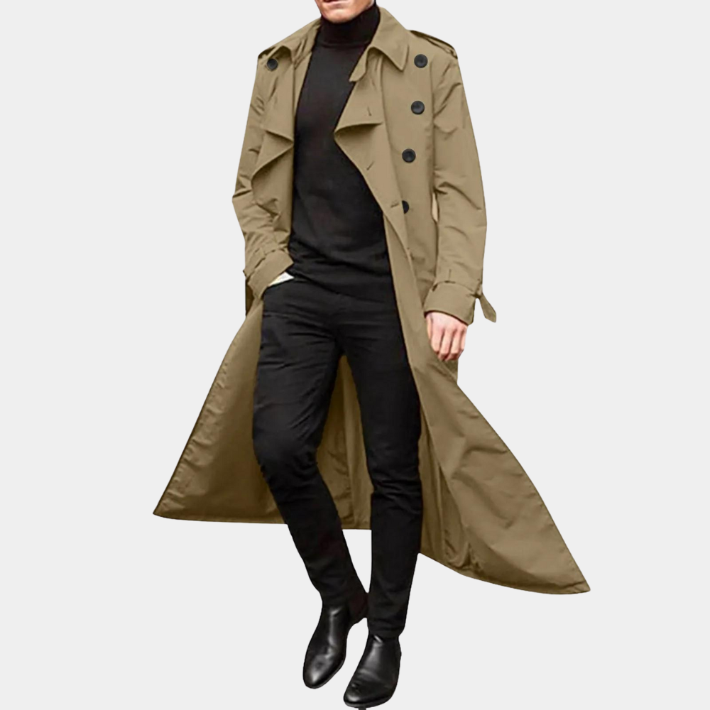 Winter Casual lange trenchcoat voor mannen - Anesto