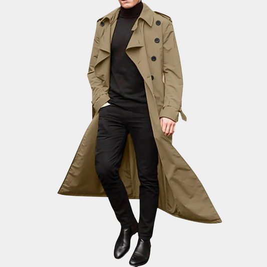 Winter Casual lange trenchcoat voor mannen - Anesto