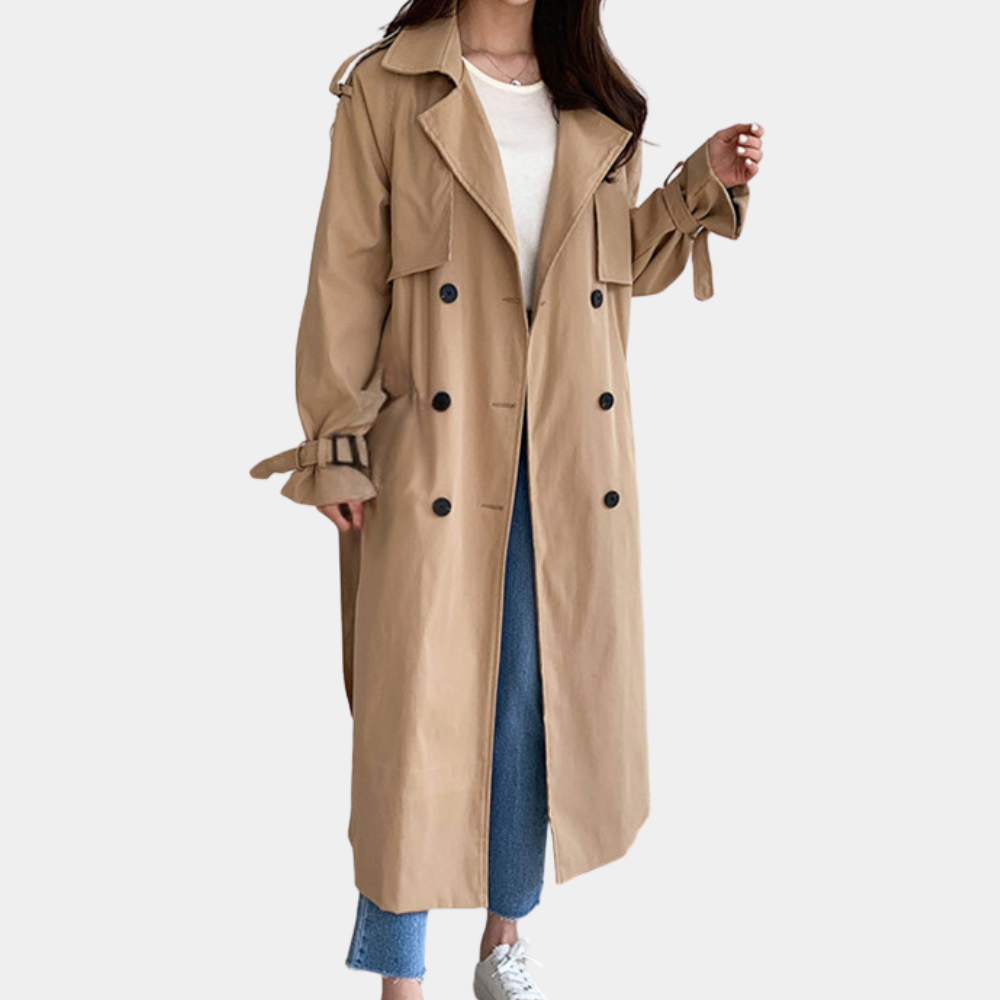 Oversized trenchcoat met riem voor dames - Ivana