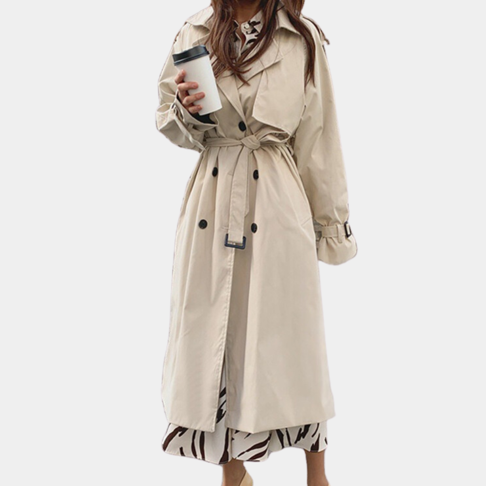 Oversized trenchcoat met riem voor dames - Ivana