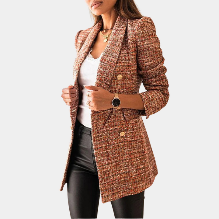 Shella - Lange blazer met klepzakken voor dames