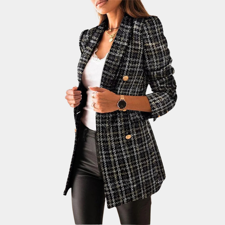 Shella - Lange blazer met klepzakken voor dames