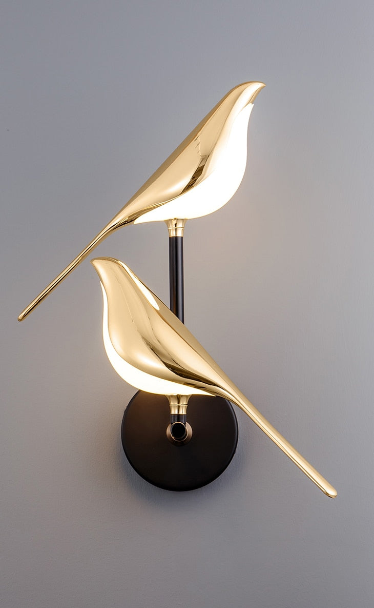 Lichtgevende vogel wandlamp