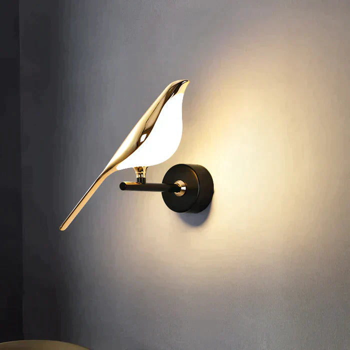 Lichtgevende vogel wandlamp