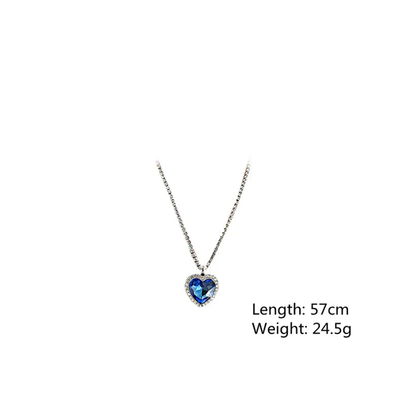 Elegante en Stijlvolle Blauwe Hartketting van Kristal - Amanda