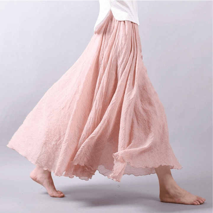 Elegante bohemian linnen maxi rok - Magna