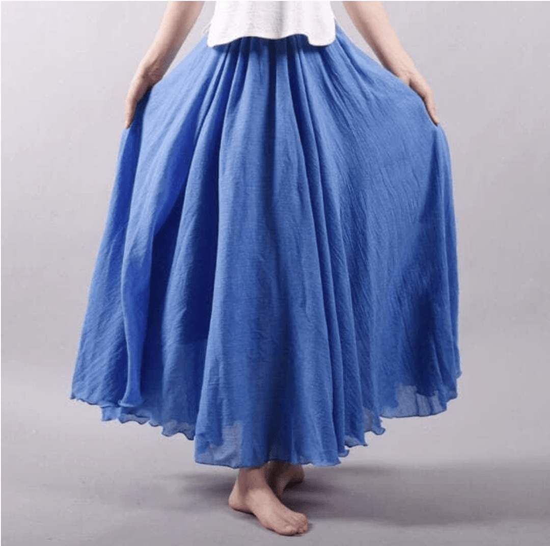 Elegante bohemian linnen maxi rok - Magna