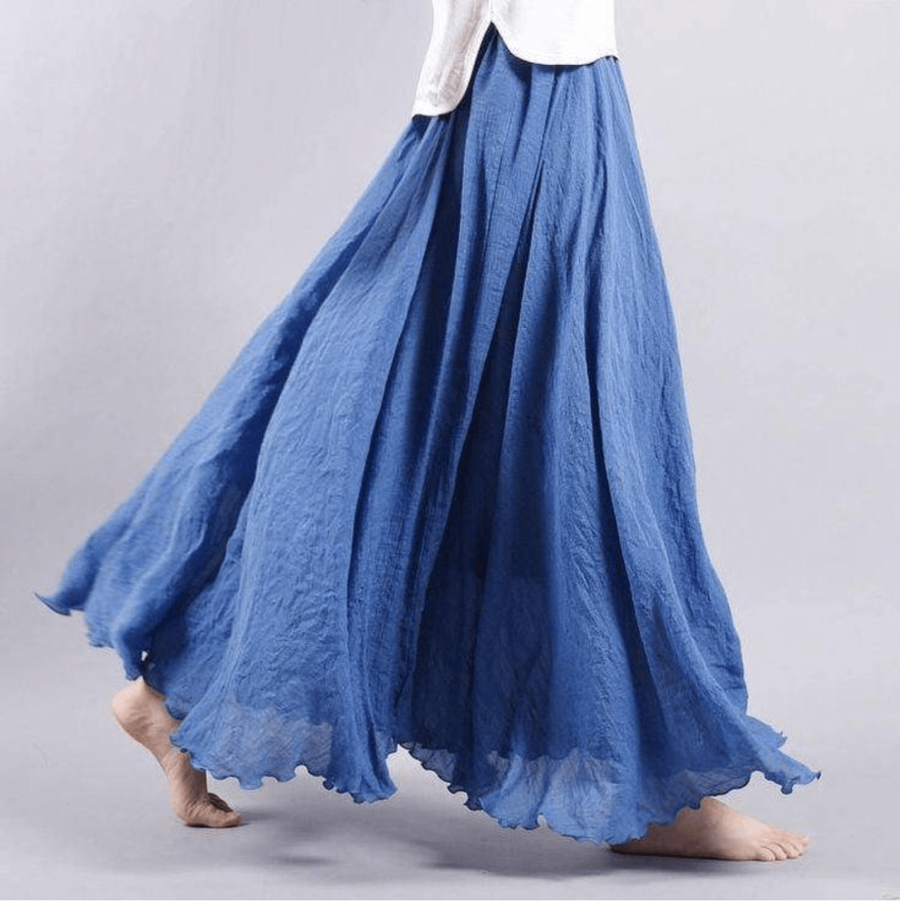 Elegante bohemian linnen maxi rok - Magna