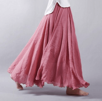 Elegante bohemian linnen maxi rok - Magna