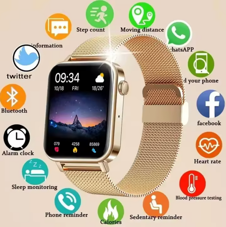 Elegante smartwatch met gezondheids- en activiteitstracking voor dames - Aivee