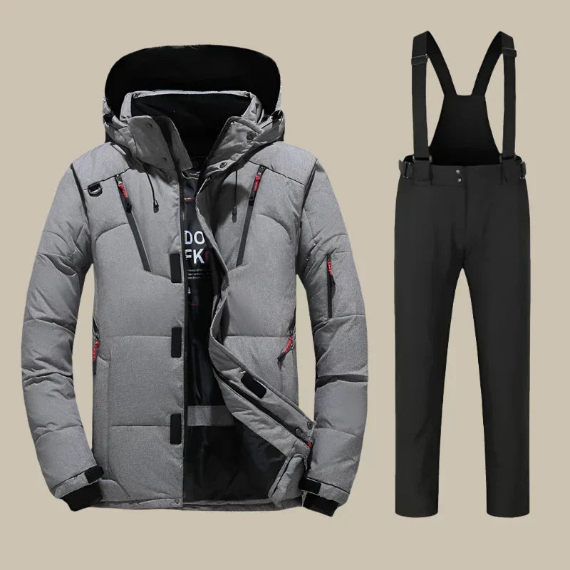 Tweedelig Skipak Heren – Waterdichte Parka Winterjas met Wintersportbroek