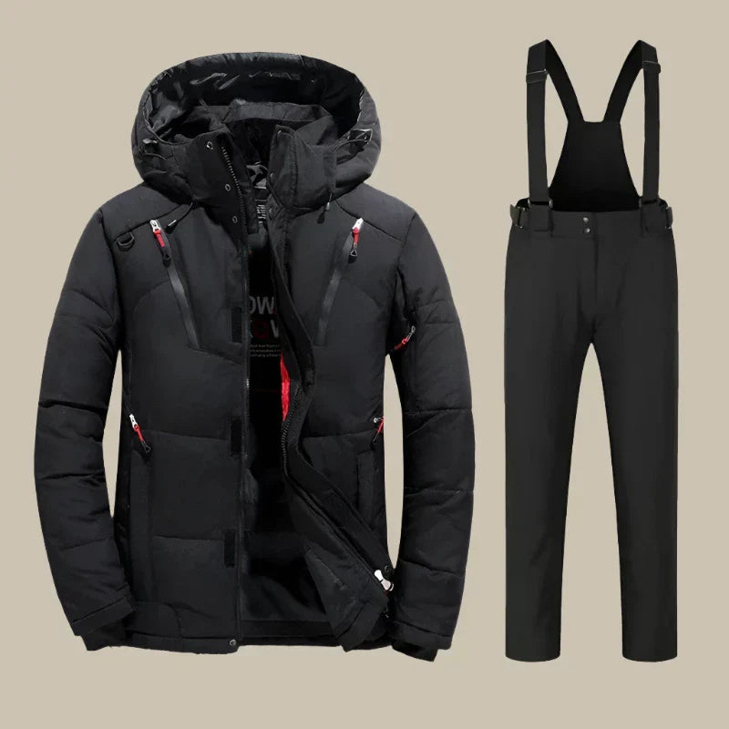 Tweedelig Skipak Heren – Waterdichte Parka Winterjas met Wintersportbroek