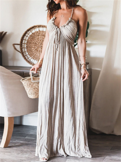 Beige maxi jurk - Hesja