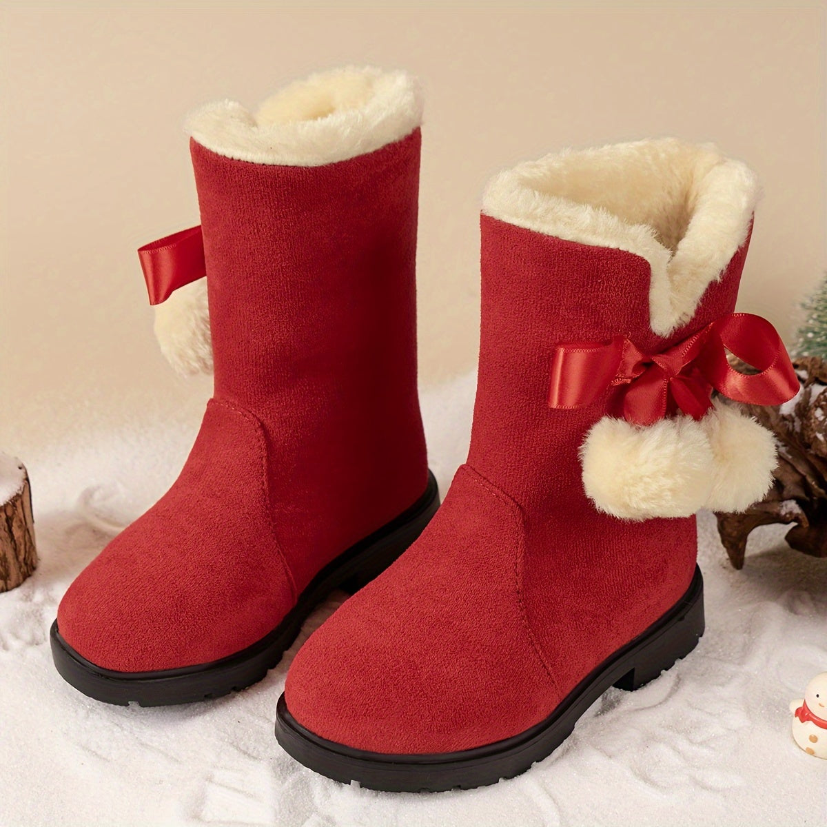 Meisjes trendy snow warme fleece cozy non-slip enkellaarsjes - Madela