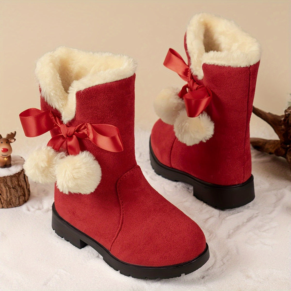 Meisjes trendy snow warme fleece cozy non-slip enkellaarsjes - Madela