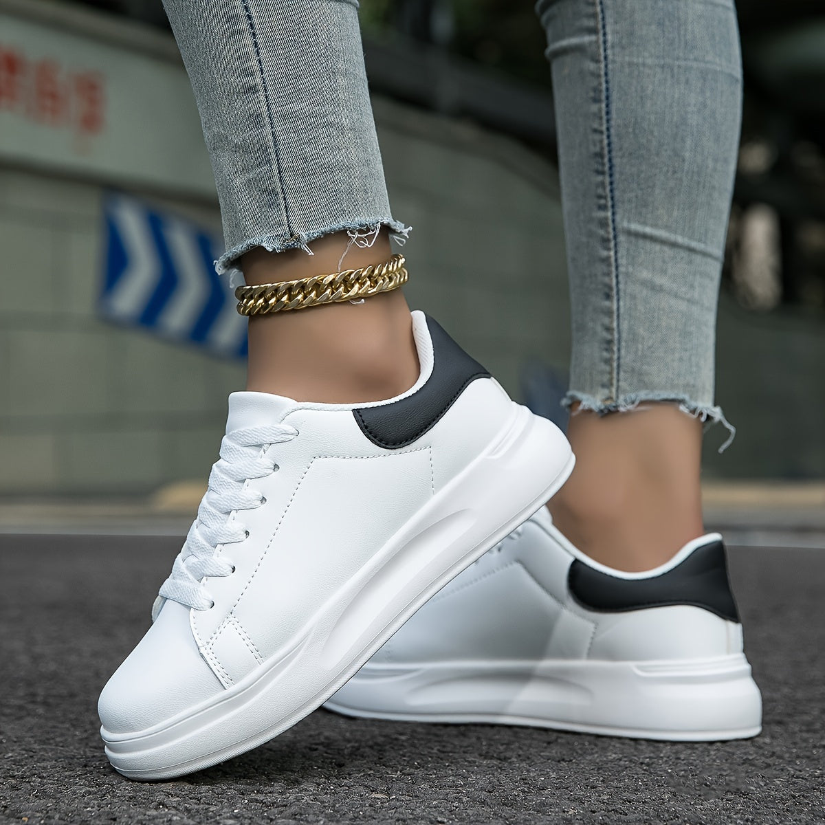 OrthoSports - Clean white lederen sneakers dames wit