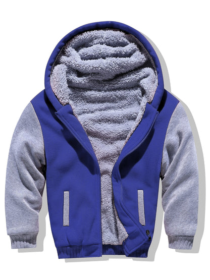 Sherpa gevoerde kinder fleece full zip hooded jacket - Josiah