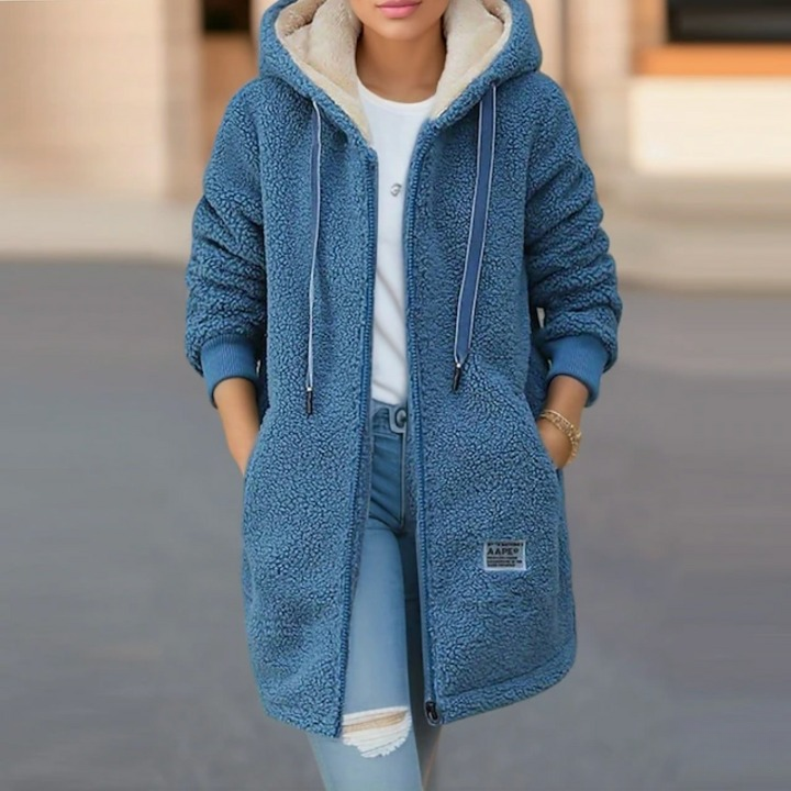 Stijlvolle halflange fleece jas teddy jas - Gemma