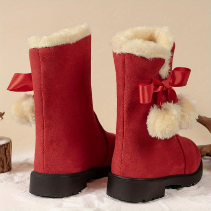 Meisjes trendy snow warme fleece cozy non-slip enkellaarsjes - Madela