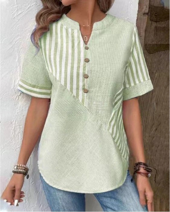 Zomerse blouse met een gestreept patroon - Amira