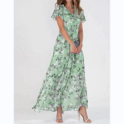 Maxi-jurk met vlindermouwen en bloemmotief - Floral